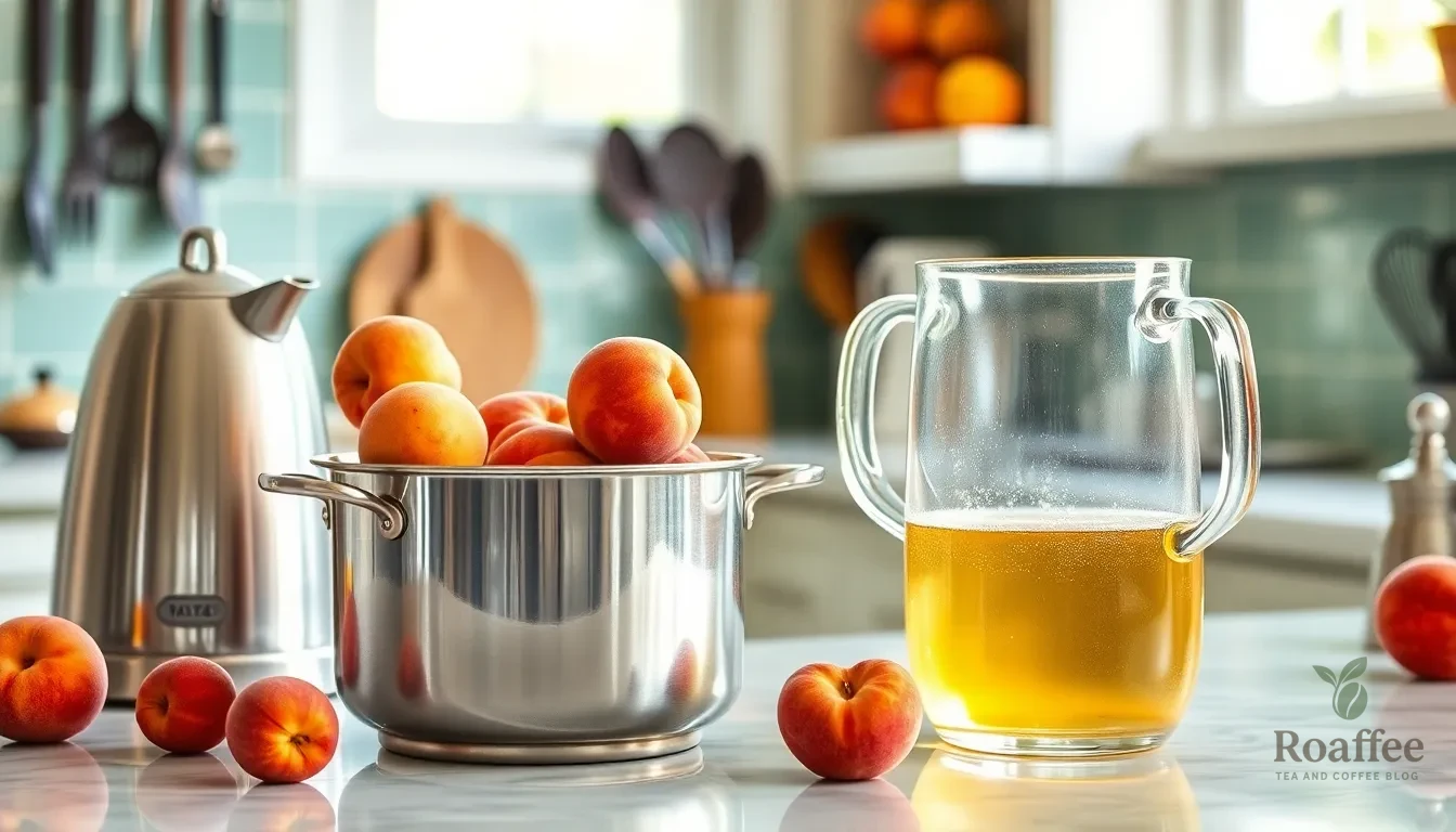 Easy Peach Sweet Tea Recipe: Perfect Summer Refresher in 30 Minutes 2 Easy Peach Sweet Tea Recipe: Perfect Summer Refresher in 30 Minutes 1