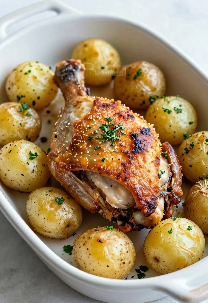 10 Baking Dinner Recipes for Savory Oven Ready Meals 23 10 Baking Dinner Recipes for Savory Oven Ready Meals - 3. Herb-Roasted Chicken Thighs with Potatoes