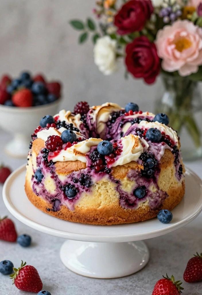 10 Butter Cake Recipes for Golden Rich Sweet Flavor - 8. Berry Swirl Butter Cake