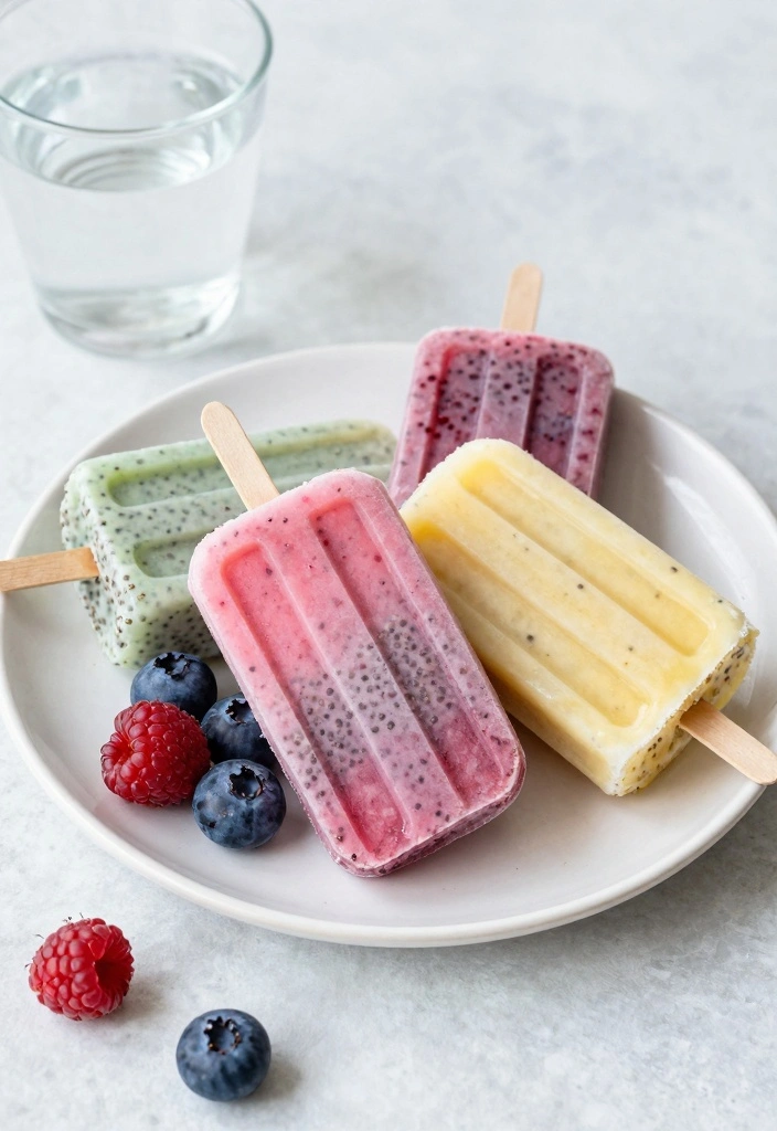 10 Easy Frozen Dessert Recipes for Cool No Bake Enjoyment 12 10 Easy Frozen Dessert Recipes for Cool No Bake Enjoyment - 2. Berry Chia Seed Popsicles