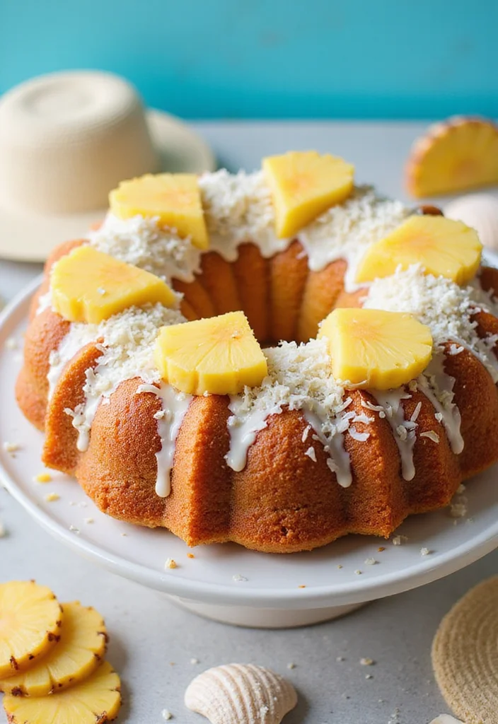 12 Bundt Cake Recipes for Beautiful Rich Moist Desserts - 10. Tropical Pineapple Coconut Bundt Cake