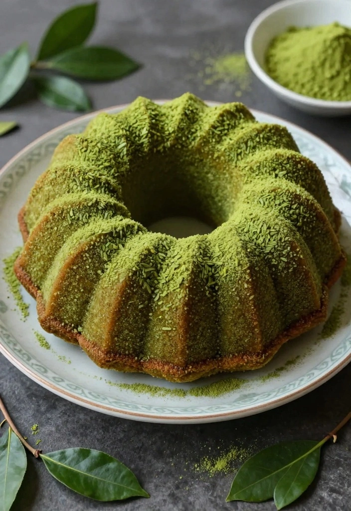 12 Bundt Cake Recipes for Beautiful Rich Moist Desserts - 6. Matcha Green Tea Bundt Cake