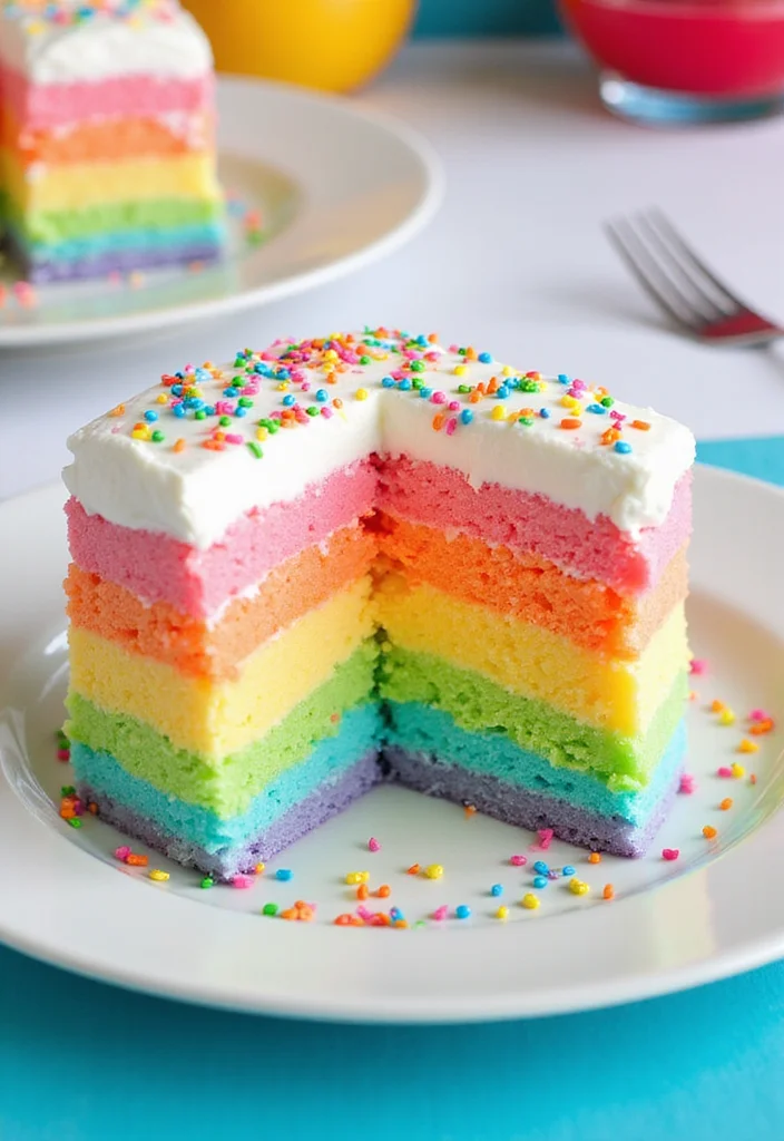 12 Poke Cake Recipes for Fun Colorful Moist Desserts - 1. Rainbow Sherbet Poke Cake