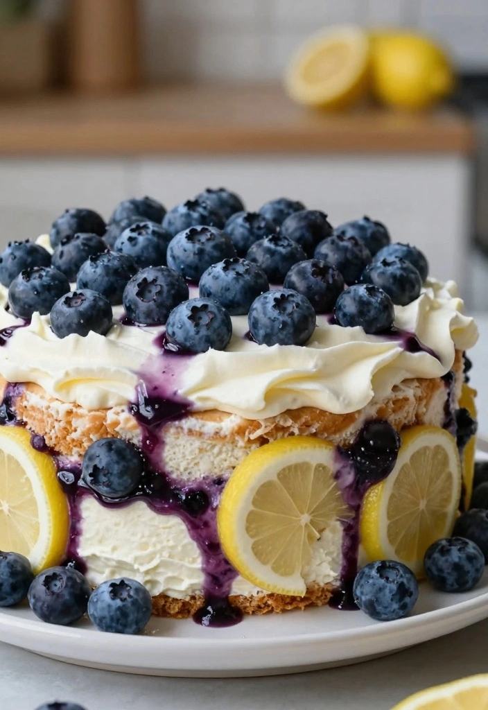 12 Poke Cake Recipes for Fun Colorful Moist Desserts - 3. Lemon Blueberry Poke Cake